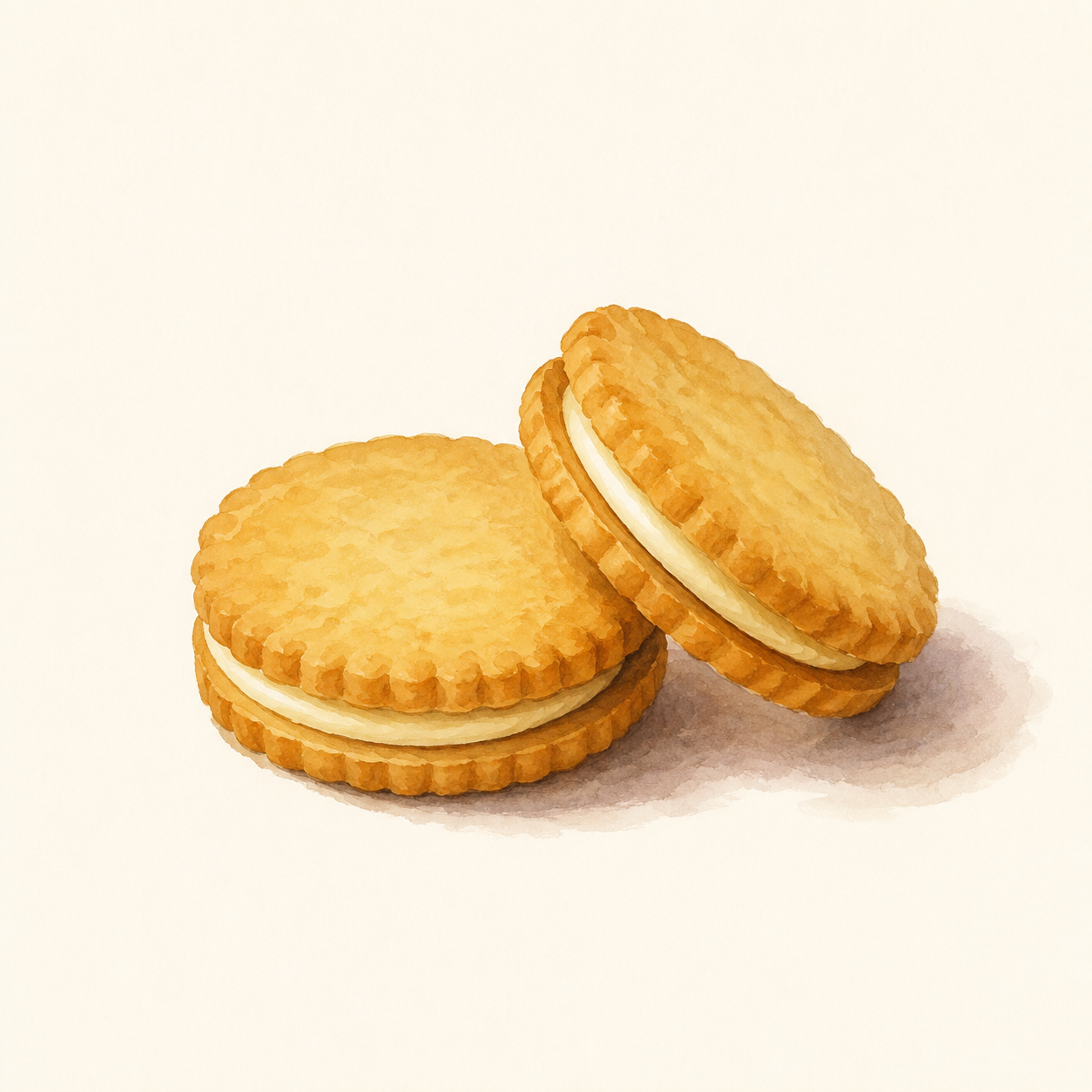 Food illustration: cream-filled biscuits